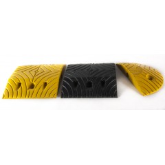 Próg podrzutowy czarno-żółty TOP-STOP7 z odblaskami, wys. 7 cm